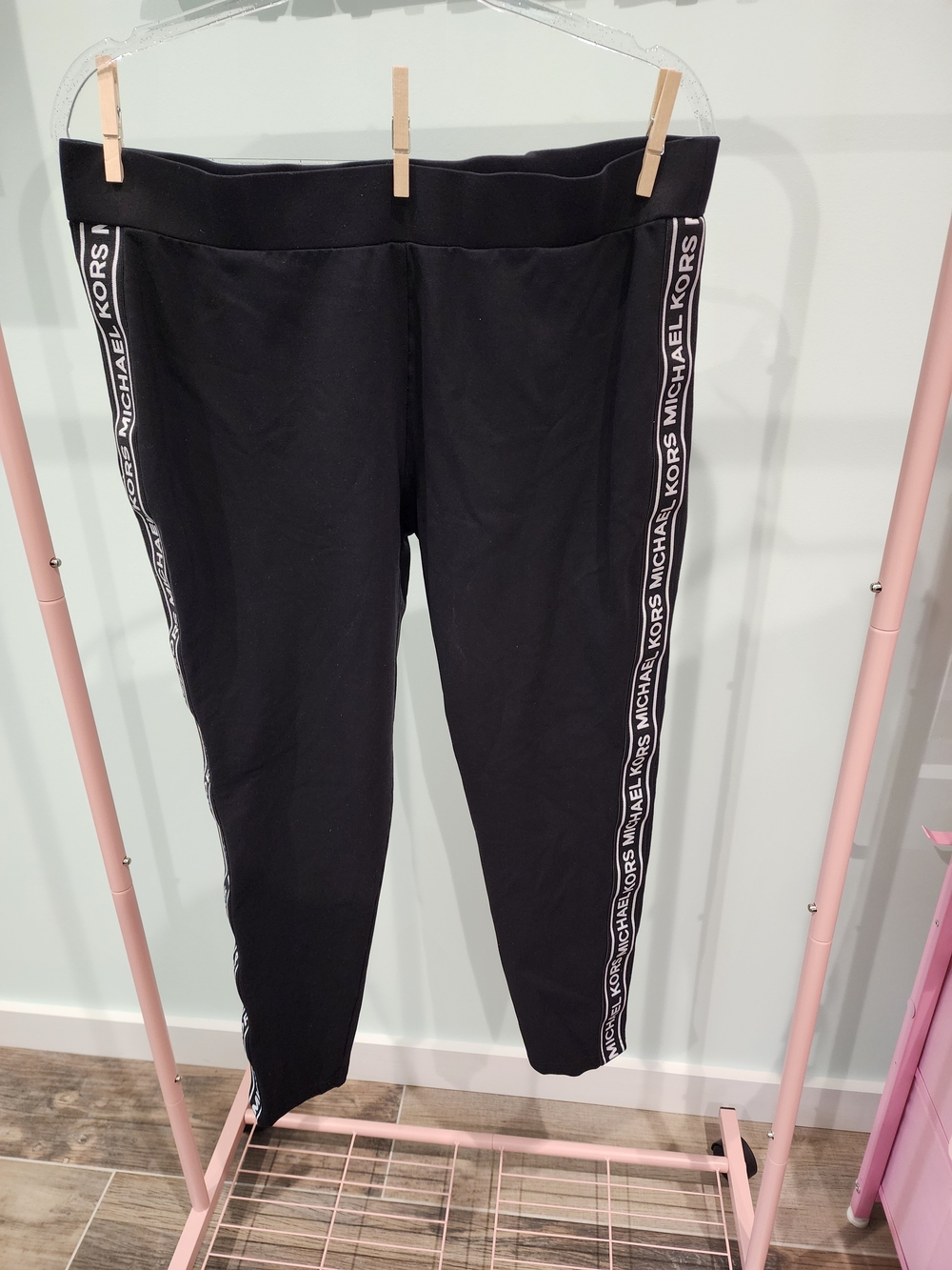 Authentic Michael Kors Women's Heavyweight Stretch Logo Band Pants - XL